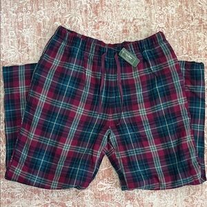 L.L.Bean Flannel Sleep Pants, Plaid Fleece-Lined Mullberry Flannel NWT Large